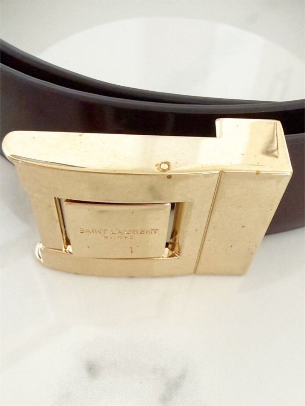 Saint Laurent Patent Leather Belt With Golden Hardware 80 - Picture 3 of 8